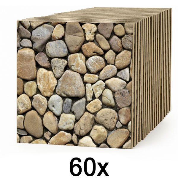 6x Ταπετσαρία 3D απομίμηση πέτρας (10 τμχ) | STONEBLOCKS