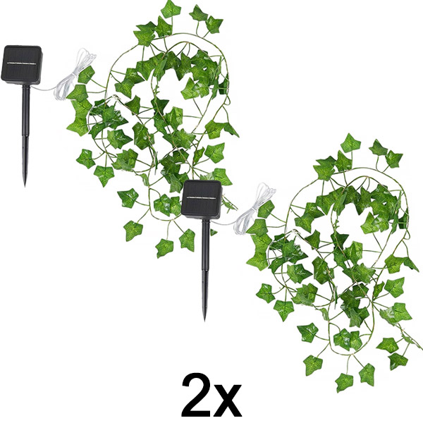 2x Ηλιακά φώτα με τεχνητά φύλλα κισσού (5 m) | LEAFGLO