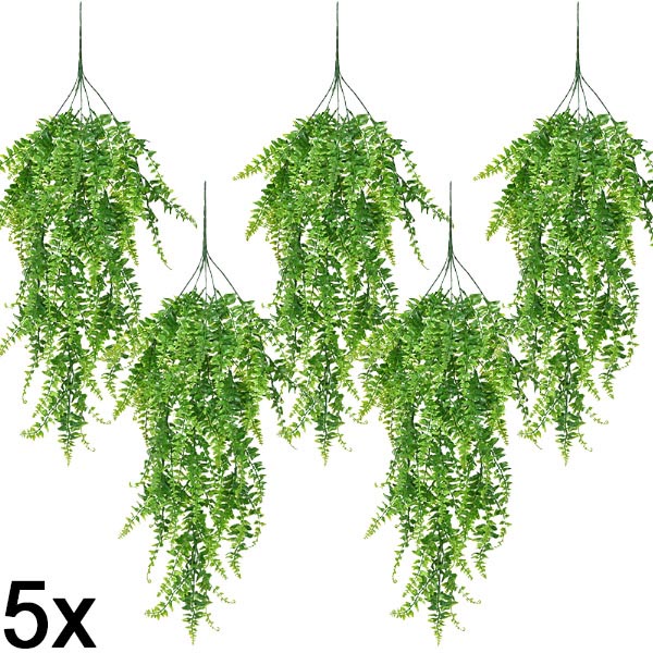 5x Τεχνητή κρεμαστή φτέρη (80 εκ.) | FERNY