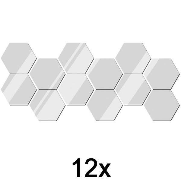 1x Αυτοκόλλητα τοίχου με καθρέφτη (σετ των 12) | HEXAGEM