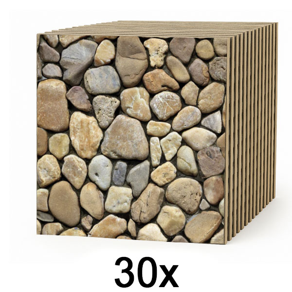 3x Ταπετσαρία 3D απομίμηση πέτρας (10 τμχ) | STONEBLOCKS
