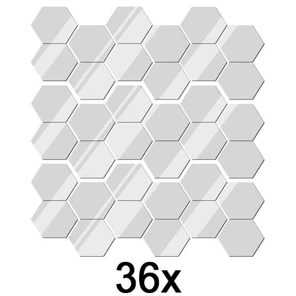 3x Αυτοκόλλητα τοίχου με καθρέφτη (σετ των 12) | HEXAGEM
