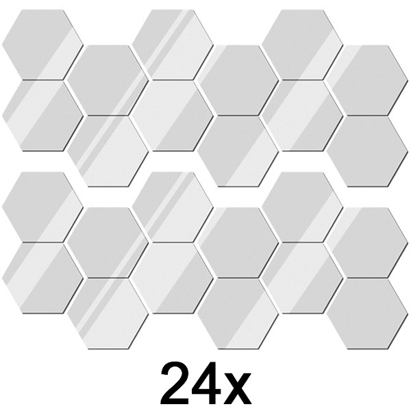 2x Αυτοκόλλητα τοίχου με καθρέφτη (σετ των 12) | HEXAGEM