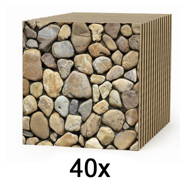 4x Ταπετσαρία 3D απομίμηση πέτρας (10 τμχ) | STONEBLOCKS